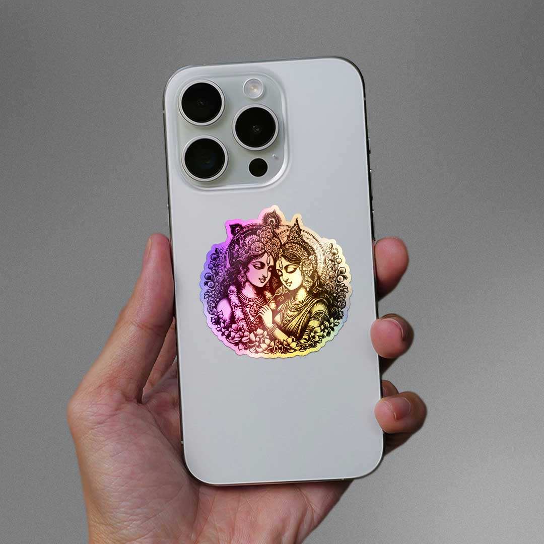 Radha Krishna 0.1 Holographic Sticker - STICK IT UP