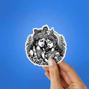 Radha Krishna 0.1 Sticker waterproof vinyl decal for laptop, bike, car & bottle