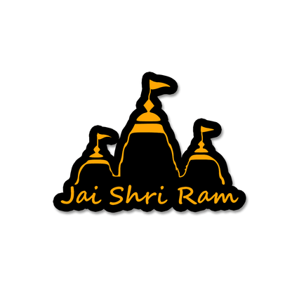 Ram Mandir Sticker waterproof vinyl decal for laptop, bike, car & bottle