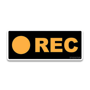 REC Bumper Sticker waterproof vinyl decal for laptop, bike, car & bottle