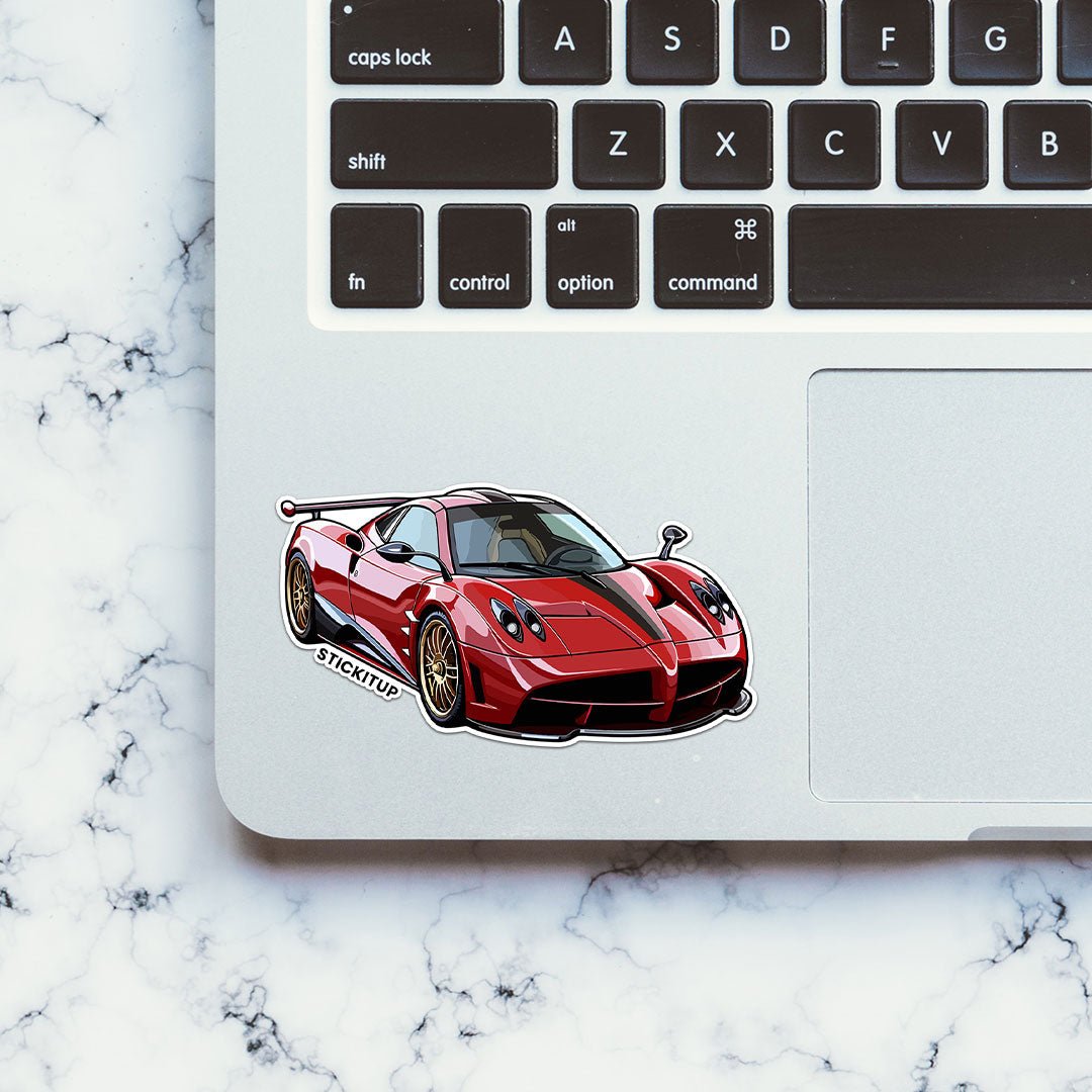 Red Huayra Sticker waterproof vinyl decal for laptop, bike, car & bottle