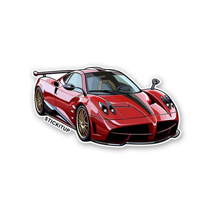 Red Huayra Sticker waterproof vinyl decal for laptop, bike, car & bottle