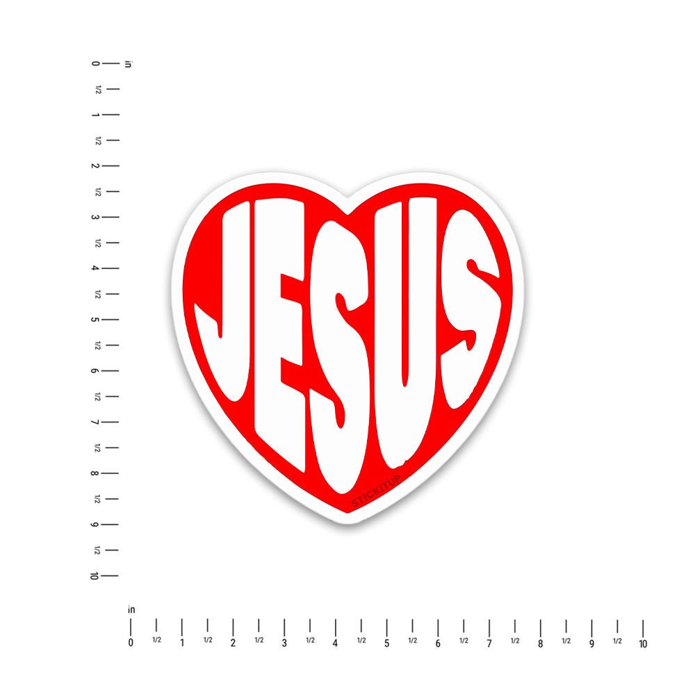 red jesus Bumper Sticker waterproof vinyl decal for laptop, bike, car & bottle