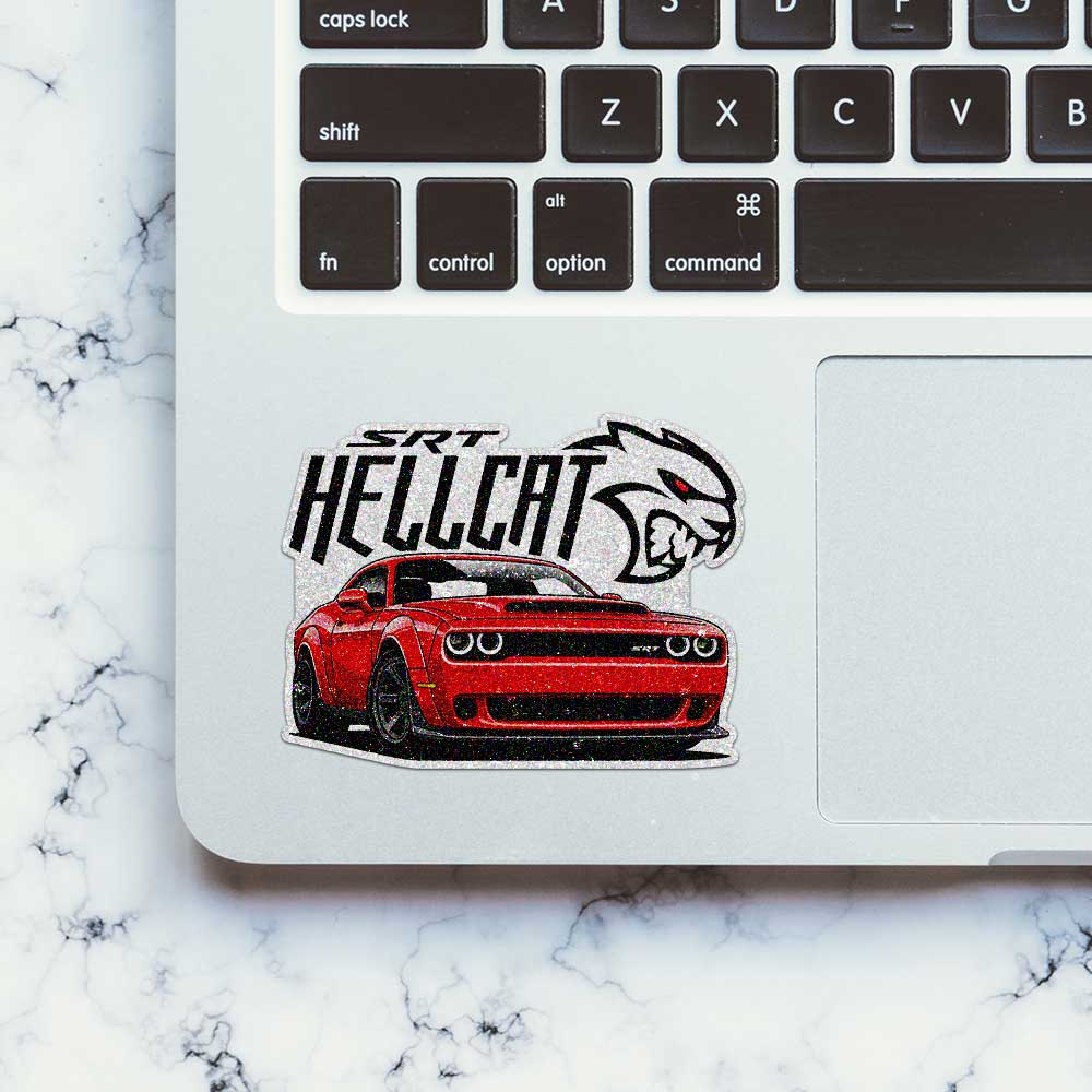 Red Muscle Car Glitter Sticker - Glitter Stickers | STICK IT UP