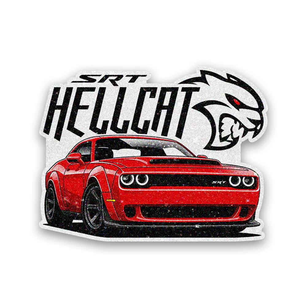 Red Muscle Car Glitter Sticker - Glitter Stickers | STICK IT UP