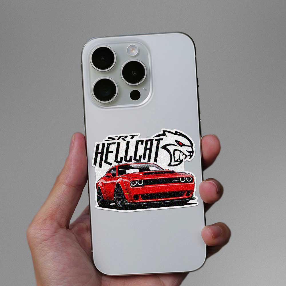 Red Muscle Car Glitter Sticker - Glitter Stickers | STICK IT UP