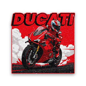 Red Racing Motorcycle Glitter Sticker - Glitter Stickers | STICK IT UP