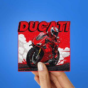 Red Racing Motorcycle Glitter Sticker - Glitter Stickers | STICK IT UP