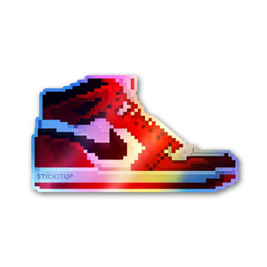 Red Retro High-Tops Holographic Stickers - Holographic stickers | STICK IT UP