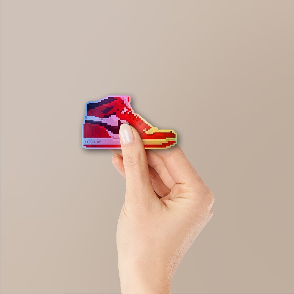 Red Retro High-Tops Holographic Stickers - Holographic stickers | STICK IT UP