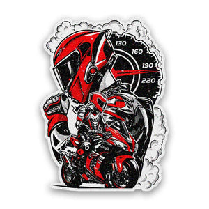 Red Sportbike Speedometer Glitter Sticker - Glitter Stickers | STICK IT UP