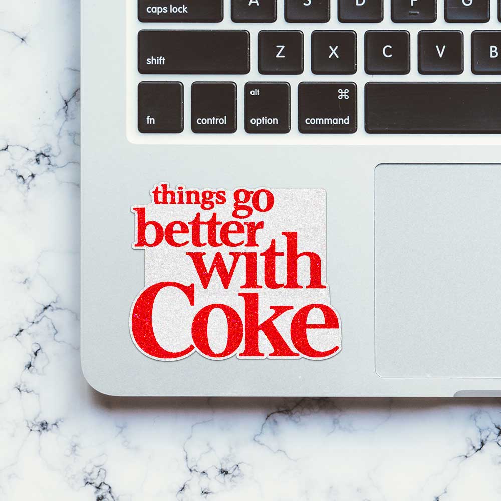 Refreshing Cola Fizz Glitter Sticker - Glitter Stickers | STICK IT UP