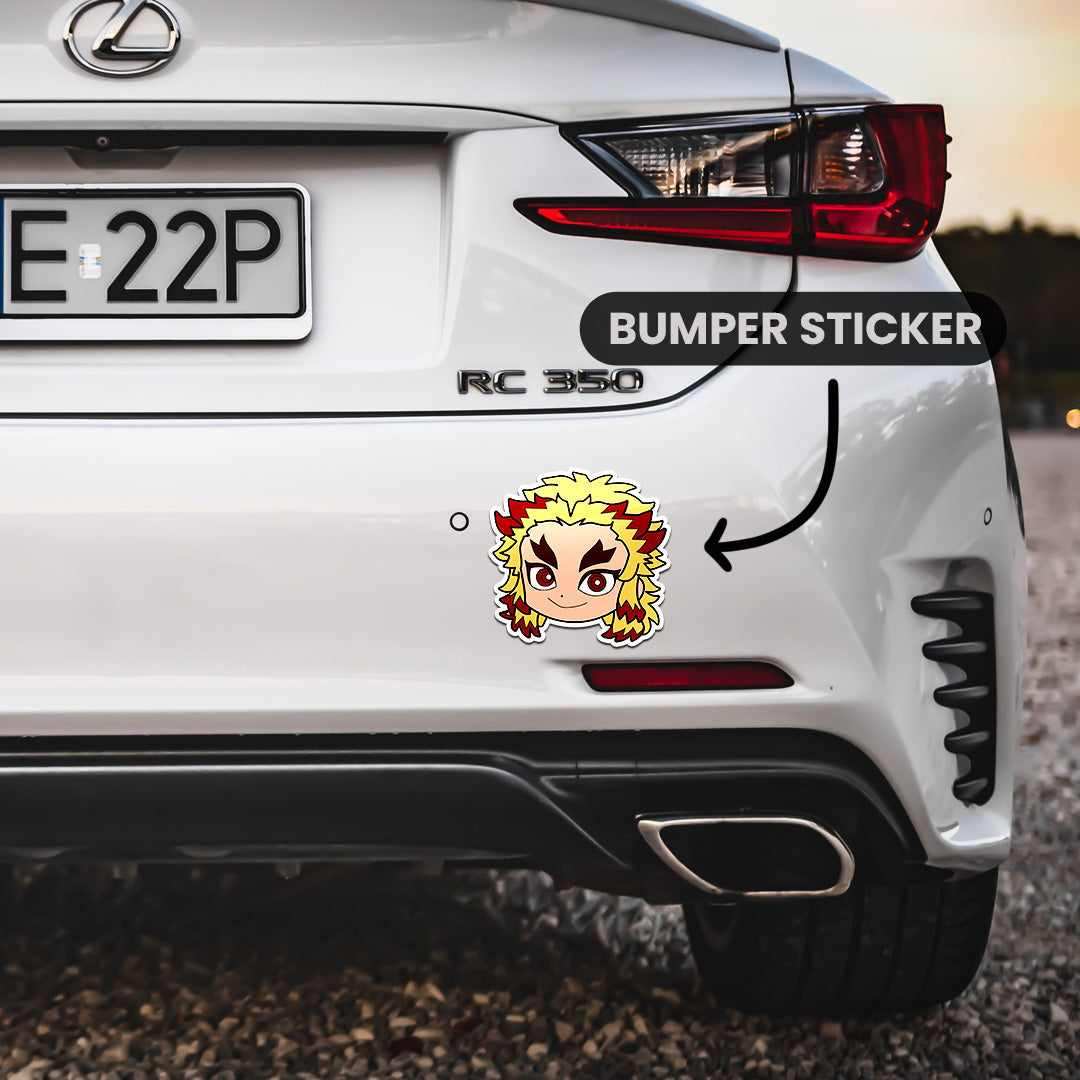 Rengoku Bumper Sticker waterproof vinyl decal for laptop, bike, car & bottle