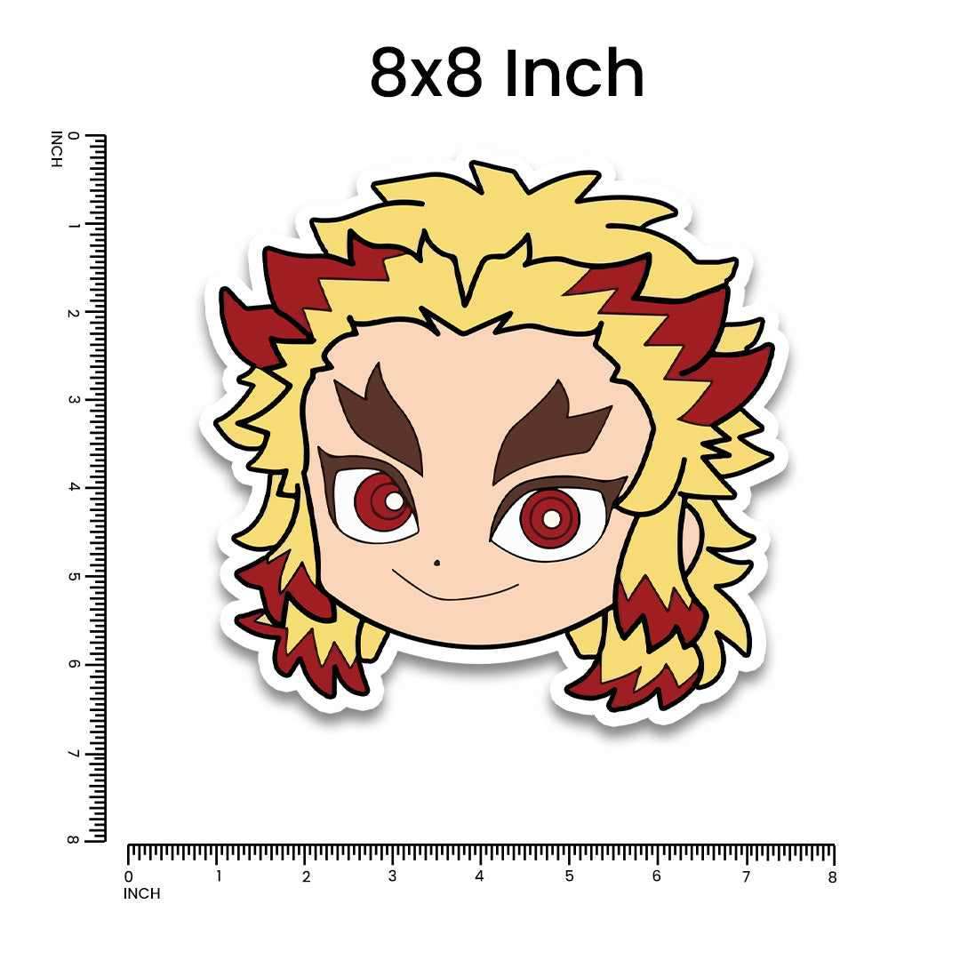 Rengoku Bumper Sticker waterproof vinyl decal for laptop, bike, car & bottle