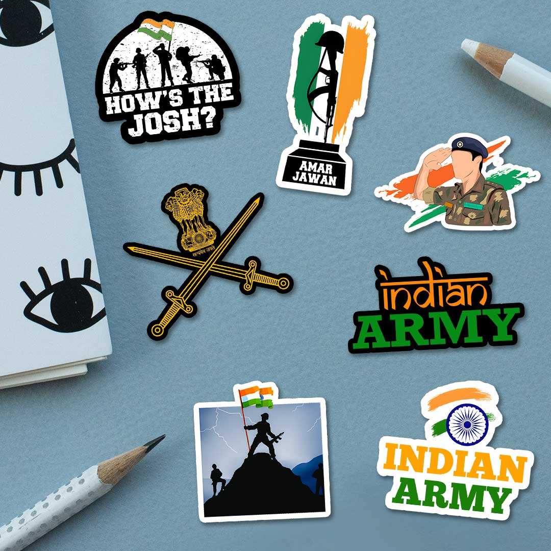 Republic Day Sticker Pack [20 Sticker] waterproof vinyl decal for laptop, bike, car & bottle