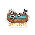 Rest In Pizza Sticker waterproof vinyl decal for laptop, bike, car & bottle