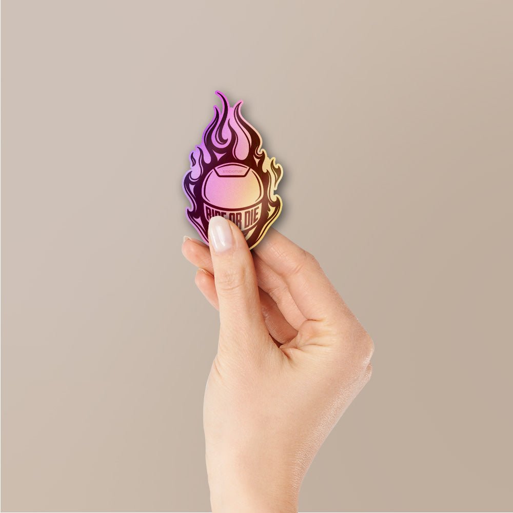 Ride or Die Flame Holographic Stickers - Holographic stickers | STICK IT UP