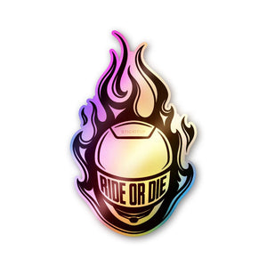 Ride or Die Flame Holographic Stickers - Holographic stickers | STICK IT UP