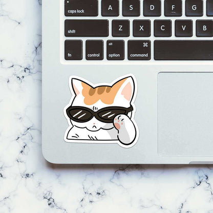 Rizz Cat Sticker waterproof vinyl decal for laptop, bike, car & bottle