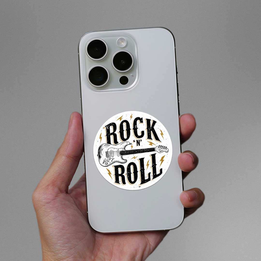 Rock And Roll Sticker waterproof vinyl decal for laptop, bike, car & bottle