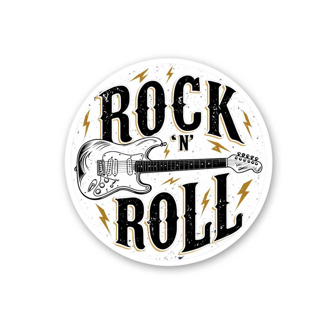 Rock And Roll Sticker waterproof vinyl decal for laptop, bike, car & bottle