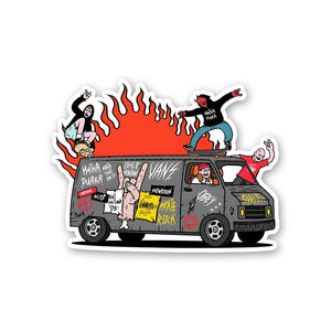Rocking Van Sticker waterproof vinyl decal for laptop, bike, car & bottle