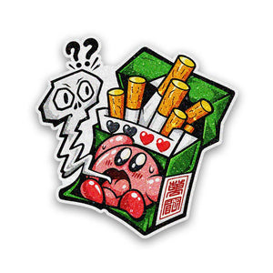 Round Pink Puff Pack Glitter Sticker - Glitter Stickers | STICK IT UP