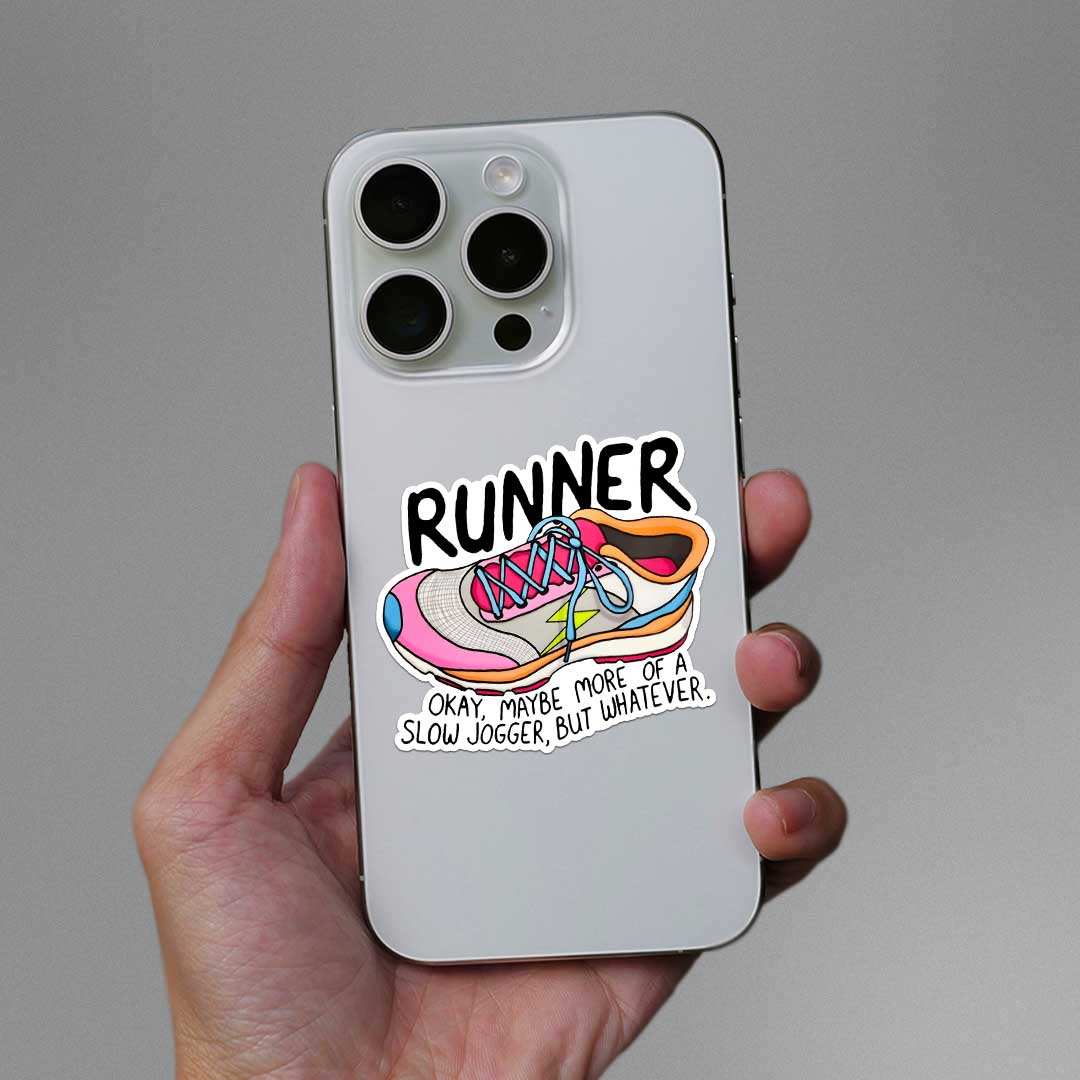 Runner Sticker waterproof vinyl decal for laptop, bike, car & bottle