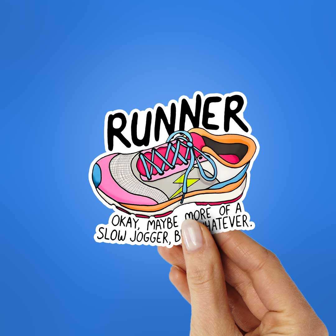 Runner Sticker waterproof vinyl decal for laptop, bike, car & bottle