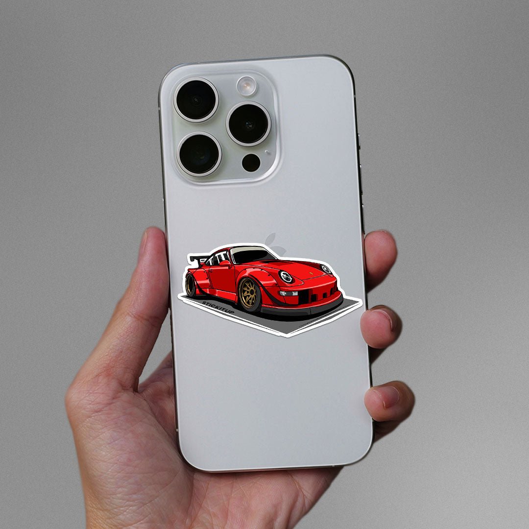 RWB 911 Red Sticker waterproof vinyl decal for laptop, bike, car & bottle