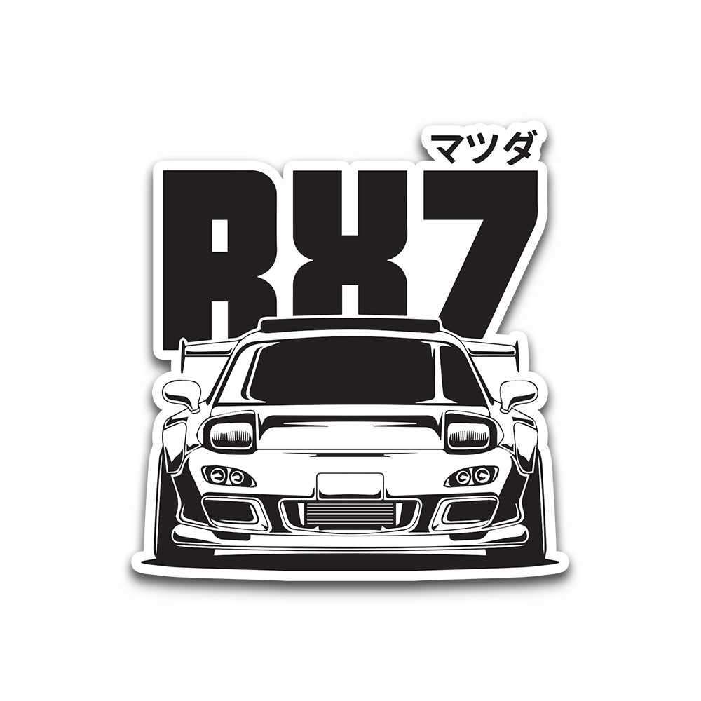 RX7 Bumper Sticker waterproof vinyl decal for laptop, bike, car & bottle