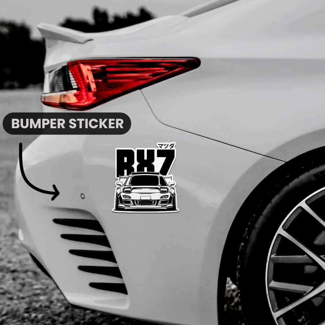 RX7 Bumper Sticker waterproof vinyl decal for laptop, bike, car & bottle