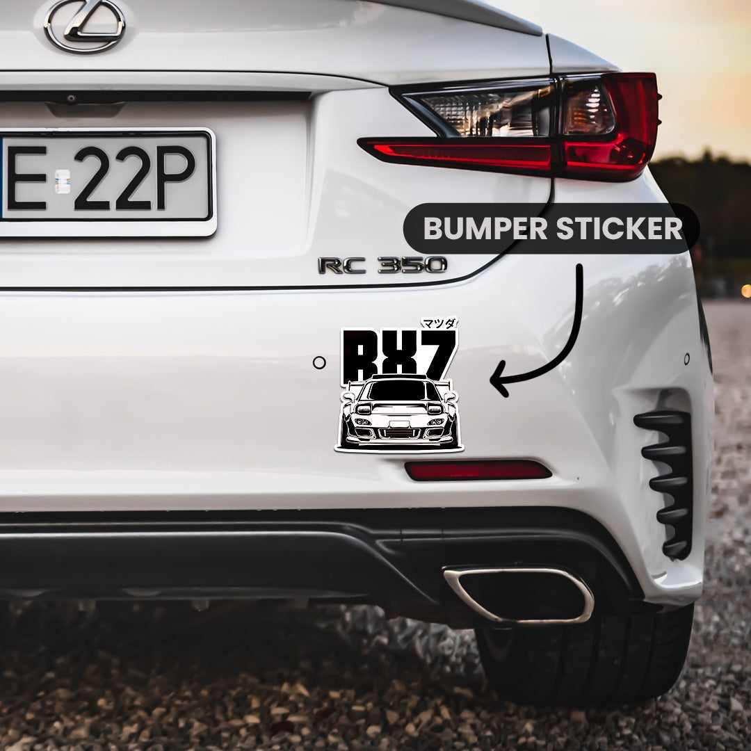 RX7 Bumper Sticker waterproof vinyl decal for laptop, bike, car & bottle