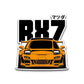 RX7 Orange Bumper Sticker waterproof vinyl decal for laptop, bike, car & bottle