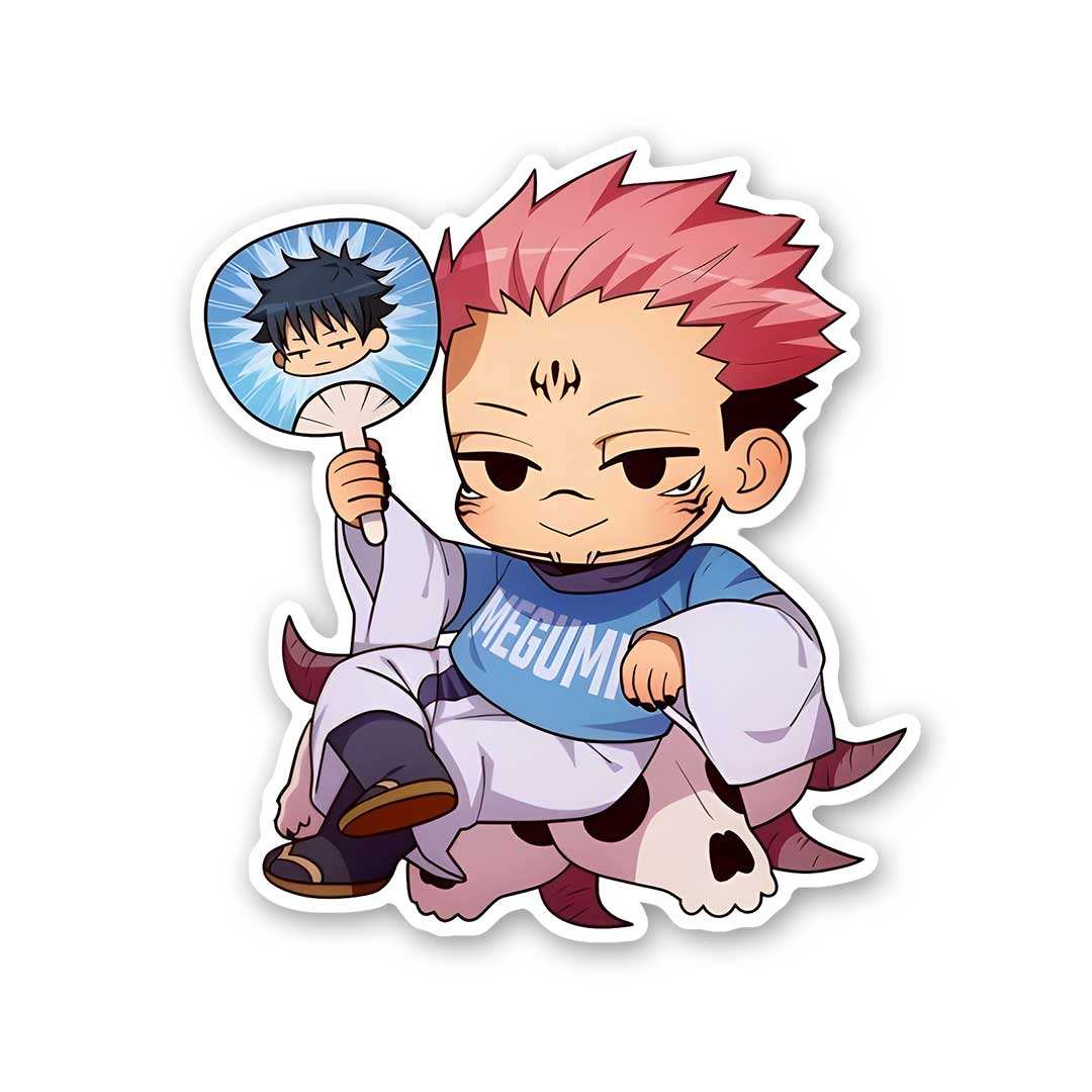 Ryomen Sukuna Chibi Sticker waterproof vinyl decal for laptop, bike, car & bottle