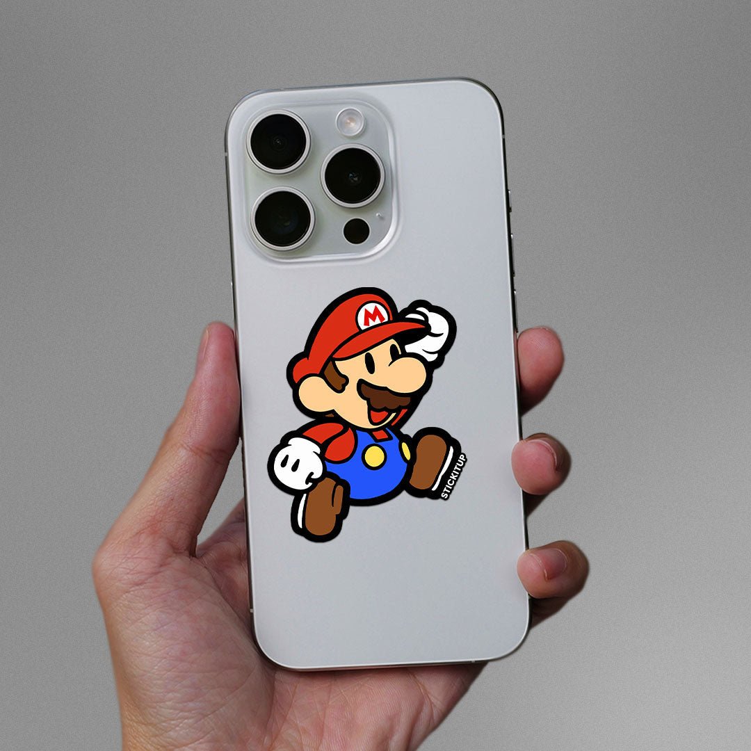 S Mario Sticker waterproof vinyl decal for laptop, bike, car & bottle