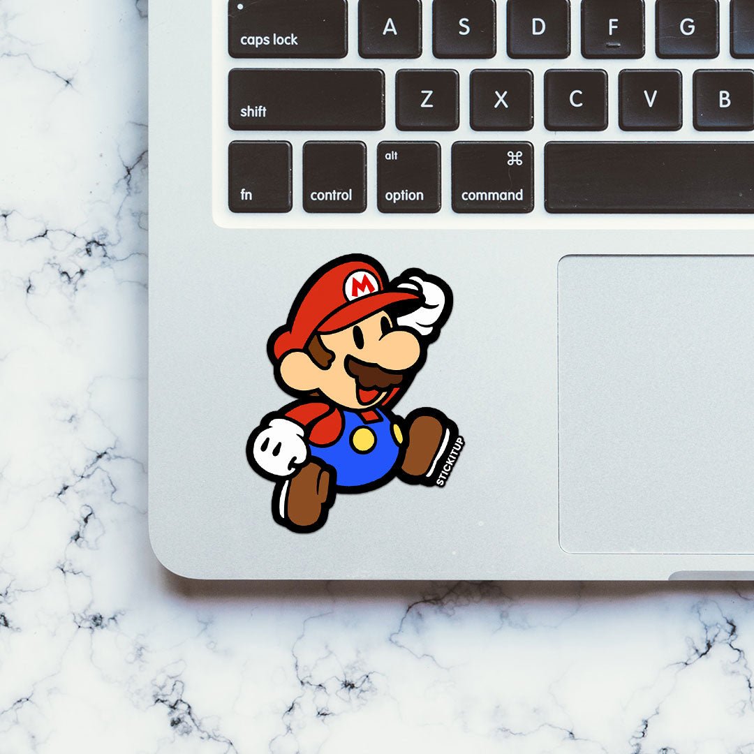 S Mario Sticker waterproof vinyl decal for laptop, bike, car & bottle