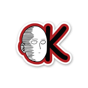 Saitama Ok Sticker waterproof vinyl decal for laptop, bike, car & bottle