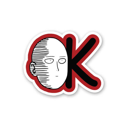 Saitama Ok Sticker waterproof vinyl decal for laptop, bike, car & bottle