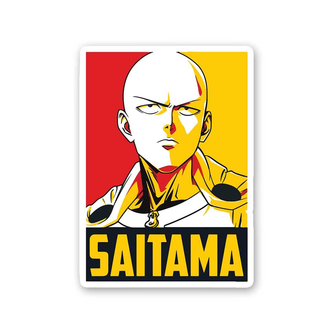 Saitama Sticker waterproof vinyl decal for laptop, bike, car & bottle