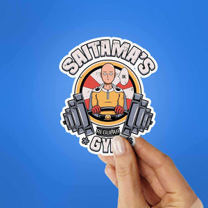Saitama's Gym Sticker waterproof vinyl decal for laptop, bike, car & bottle