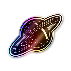 Saturn Planet Line Holographic Stickers - Holographic stickers | STICK IT UP