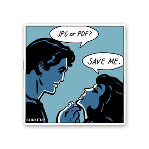 Save Me Sticker waterproof vinyl decal for laptop, bike, car & bottle