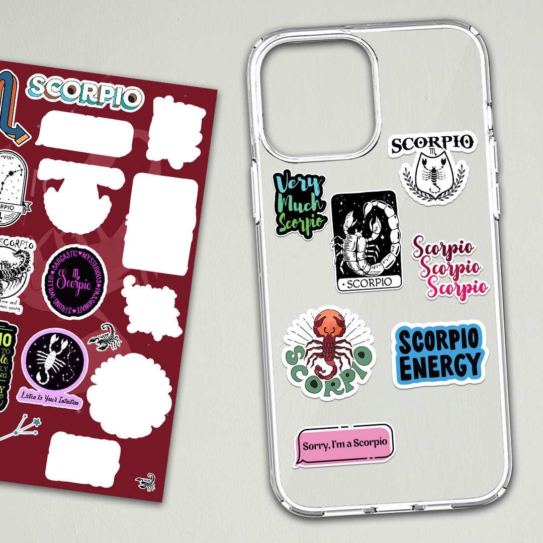 Scorpio Mini Sticker Sheet waterproof vinyl decal for laptop, bike, car & bottle