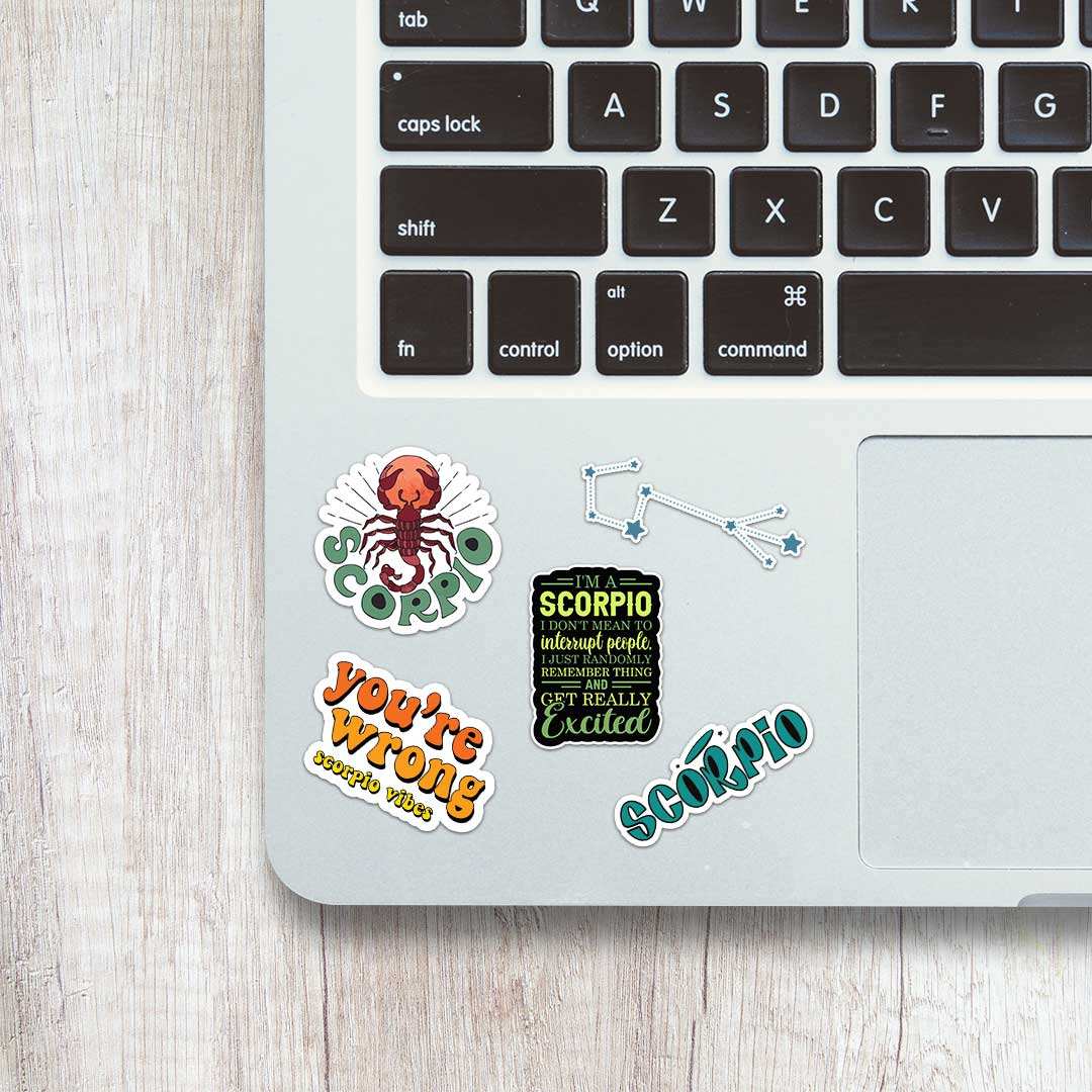 Scorpio Mini Sticker Sheet waterproof vinyl decal for laptop, bike, car & bottle