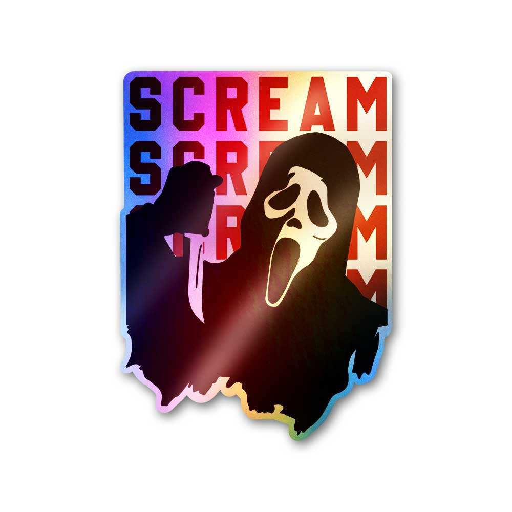 Scream Holographic Sticker waterproof vinyl decal for laptop, bike, car & bottle