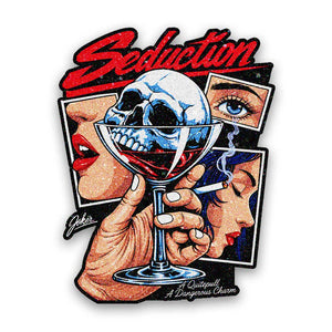 Seduction Skull Wine Glass Glitter Sticker - Glitter Stickers | STICK IT UP