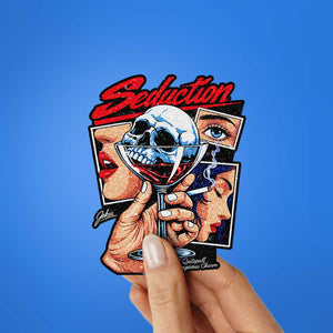 Seduction Skull Wine Glass Glitter Sticker - Glitter Stickers | STICK IT UP