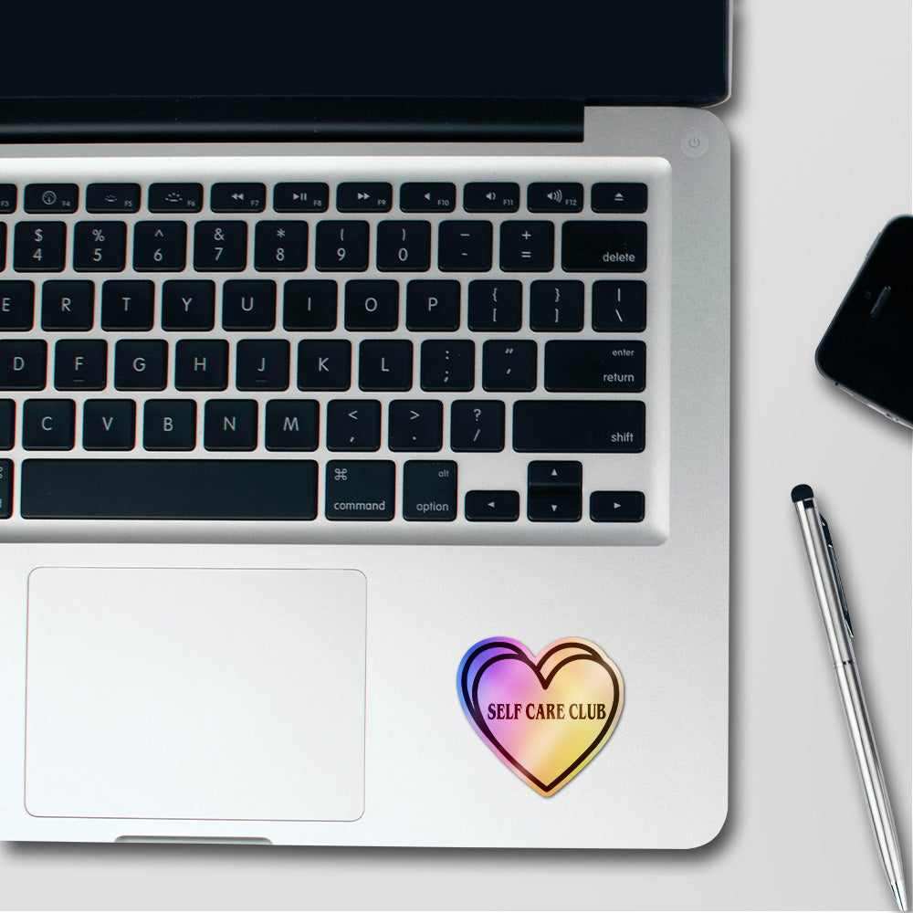 Self Care Club Holographic Stickers waterproof vinyl decal for laptop, bike, car & bottle