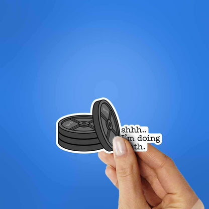 Shhhh..I'm Doing Math Sticker waterproof vinyl decal for laptop, bike, car & bottle